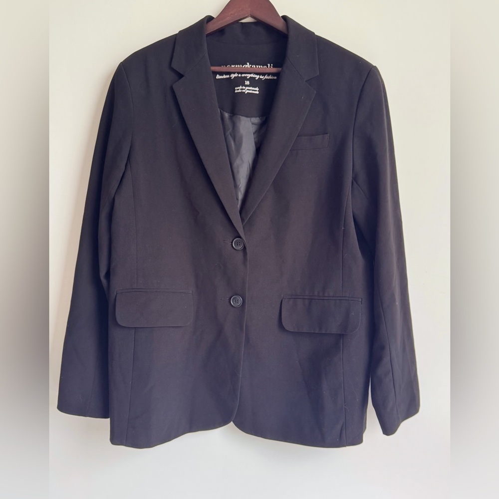NORMA KAMALI Women’s Black Button Blazer Suit Jacket Plus Size 18 Officecore